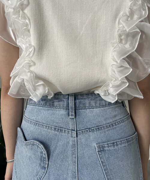 prose verse（プロズヴェール）の「ハートポケットハイウエストワイドストレートデニム（デニムパンツ・レディース・サックスブルー・MEDIUM/LARGE）」の21枚目の写真