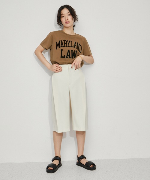 REMI RELIEF（レミレリーフ）の「【REMI RELIEF(レミレリーフ)】LOGO TEE (MARYLAND LAW)（Tシャツ/カットソー・レディース・ホワイト/ブラウン/ピンク・S）」の7枚目の写真