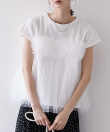 チュールビスチェドッキングフレンチスリーブＴｅｅ