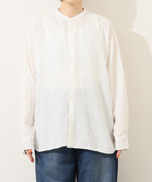 JOURNAL STANDARD LUXE(ジャーナルスタンダード ラックス)の「【ARMEN 】GAUZE UTILITY BANDED COLLAR SHIRT(シャツ/ブラウス・レディース・ブラック/ライトグレー/ホワイト/パープル・3)」の7枚目の写真