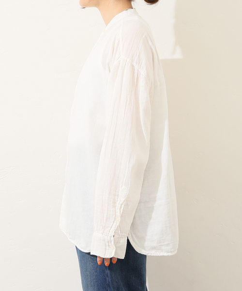 JOURNAL STANDARD LUXE(ジャーナルスタンダード ラックス)の「【ARMEN 】GAUZE UTILITY BANDED COLLAR SHIRT(シャツ/ブラウス・レディース・ブラック/ライトグレー/ホワイト/パープル・3)」の8枚目の写真