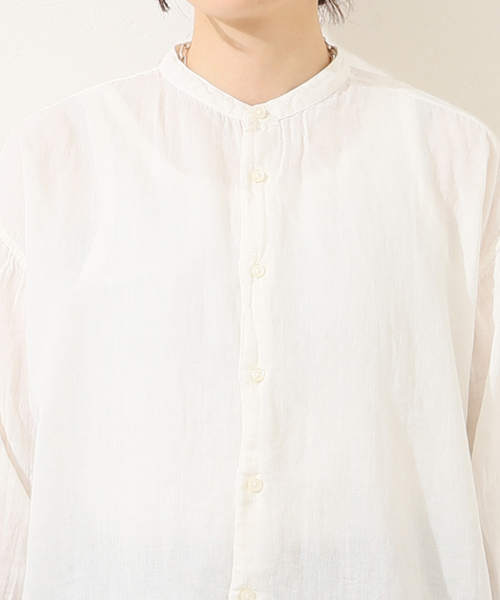 JOURNAL STANDARD LUXE(ジャーナルスタンダード ラックス)の「【ARMEN 】GAUZE UTILITY BANDED COLLAR SHIRT(シャツ/ブラウス・レディース・ブラック/ライトグレー/ホワイト/パープル・3)」の10枚目の写真