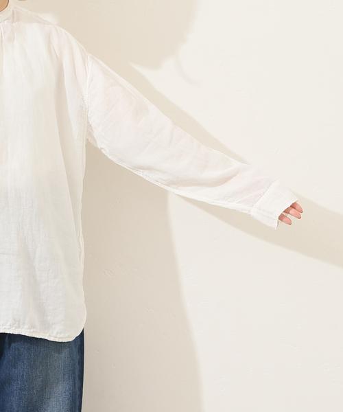JOURNAL STANDARD LUXE(ジャーナルスタンダード ラックス)の「【ARMEN 】GAUZE UTILITY BANDED COLLAR SHIRT(シャツ/ブラウス・レディース・ブラック/ライトグレー/ホワイト/パープル・3)」の12枚目の写真