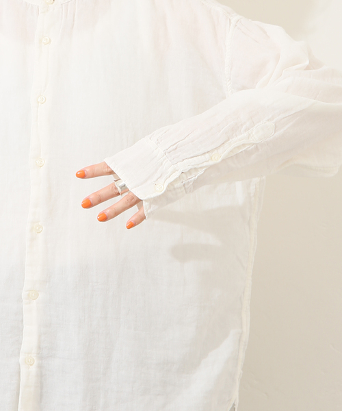 JOURNAL STANDARD LUXE(ジャーナルスタンダード ラックス)の「【ARMEN 】GAUZE UTILITY BANDED COLLAR SHIRT(シャツ/ブラウス・レディース・ブラック/ライトグレー/ホワイト/パープル・3)」の13枚目の写真