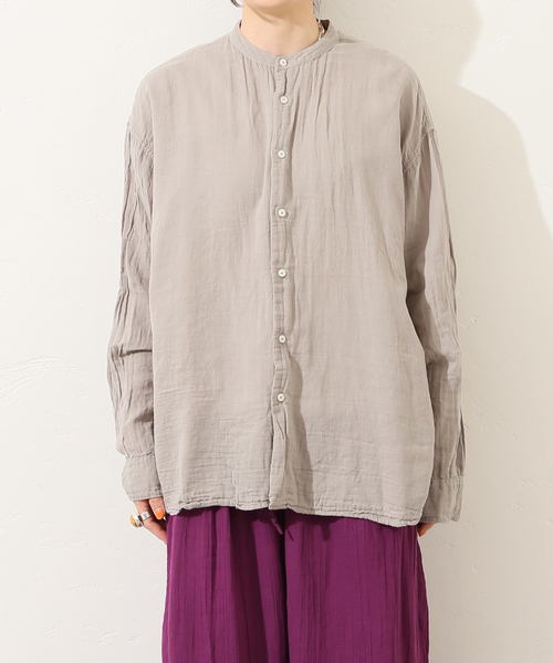 JOURNAL STANDARD LUXE(ジャーナルスタンダード ラックス)の「【ARMEN 】GAUZE UTILITY BANDED COLLAR SHIRT(シャツ/ブラウス・レディース・ブラック/ライトグレー/ホワイト/パープル・3)」の21枚目の写真