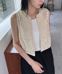 feepur | パイピングレースベスト(ベスト)