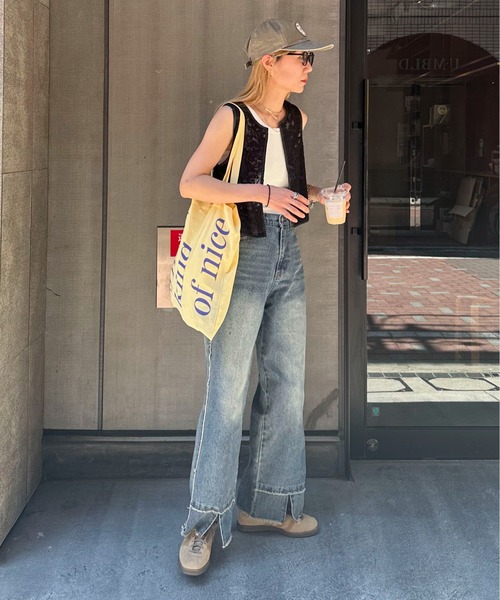 feepur（フェピュール）の「パイピングレースベスト（ベスト・レディース・アイボリー/ブラック・MEDIUM）」の10枚目の写真