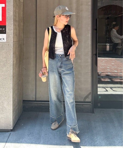 feepur（フェピュール）の「パイピングレースベスト（ベスト・レディース・アイボリー/ブラック・MEDIUM）」の13枚目の写真