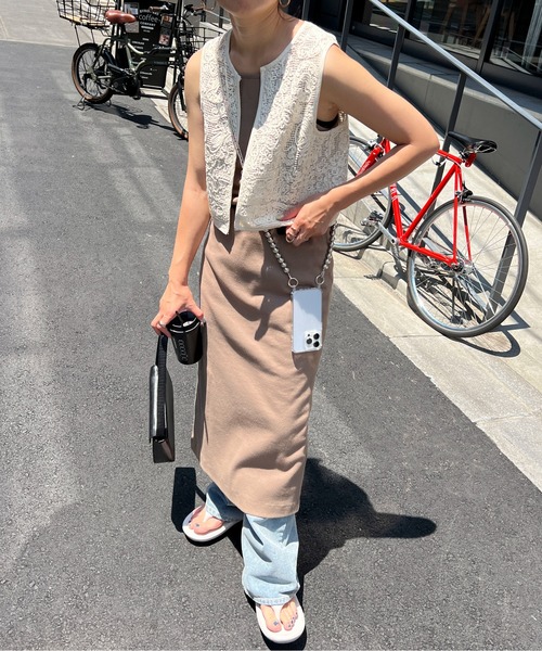 feepur（フェピュール）の「パイピングレースベスト（ベスト・レディース・アイボリー/ブラック・MEDIUM）」の21枚目の写真