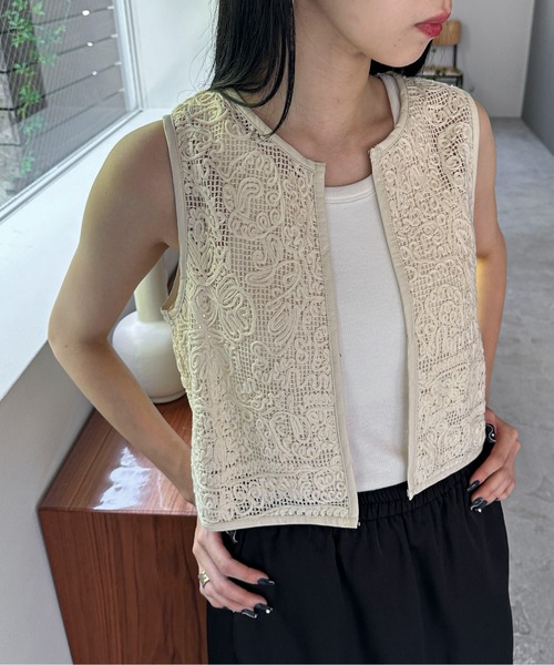 FRAMeWORK 22SS レースベスト FRAMeWORK｜コットンレースエンブロイダリーベスト | Rakuten