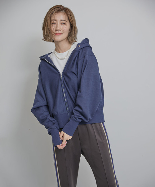 OUTDOOR PRODUCTS(アウトドアプロダクツ)の「ZIPUPフーディー(パーカー・レディース・ネイビー/グレー/ホワイト・FREE)」の15枚目の写真
