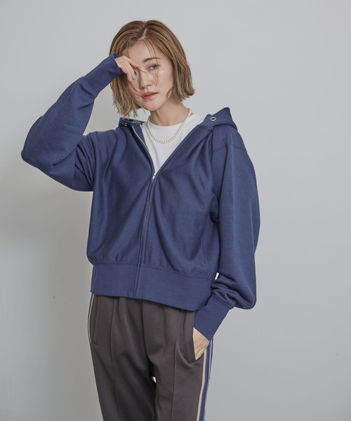 OUTDOOR PRODUCTS(アウトドアプロダクツ)の「ZIPUPフーディー(パーカー・レディース・ネイビー/グレー/ホワイト・FREE)」の16枚目の写真