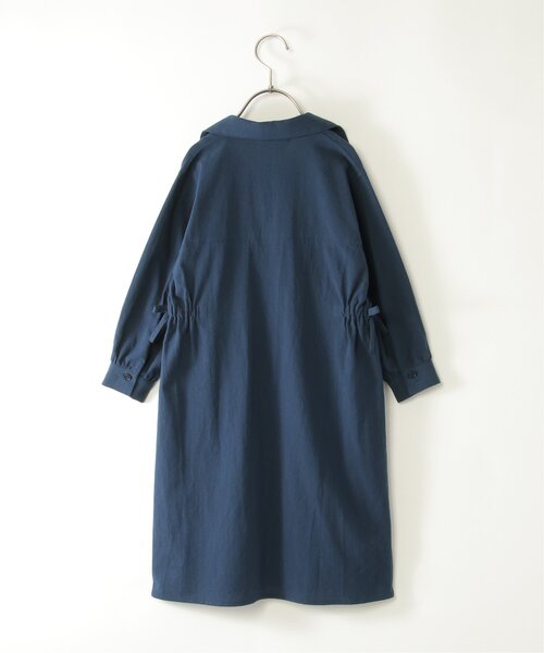 ikka（イッカ）の「【親子コーデ】8分袖スキッパーシャツワンピース（120~160cm）（シャツワンピース・キッズ・ライム/ブルー・120/130/140/150/160）」の9枚目の写真