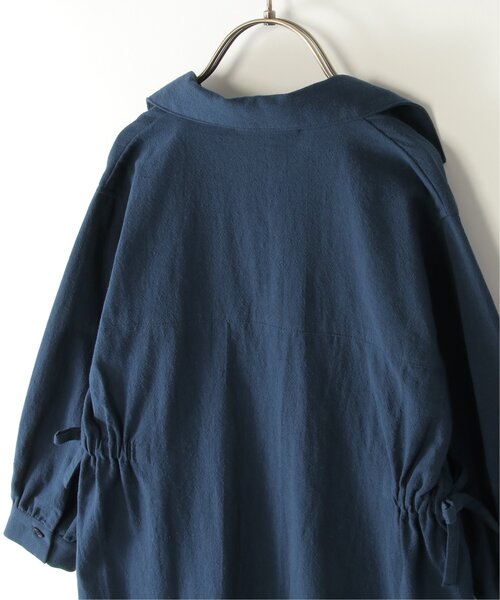 ikka（イッカ）の「【親子コーデ】8分袖スキッパーシャツワンピース（120~160cm）（シャツワンピース・キッズ・ライム/ブルー・120/130/140/150/160）」の14枚目の写真