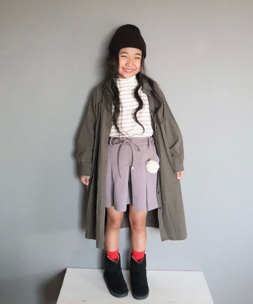 ikka（イッカ）の「【親子コーデ】8分袖スキッパーシャツワンピース（120~160cm）（シャツワンピース・キッズ・ライム/ブルー・120/130/140/150/160）」の20枚目の写真