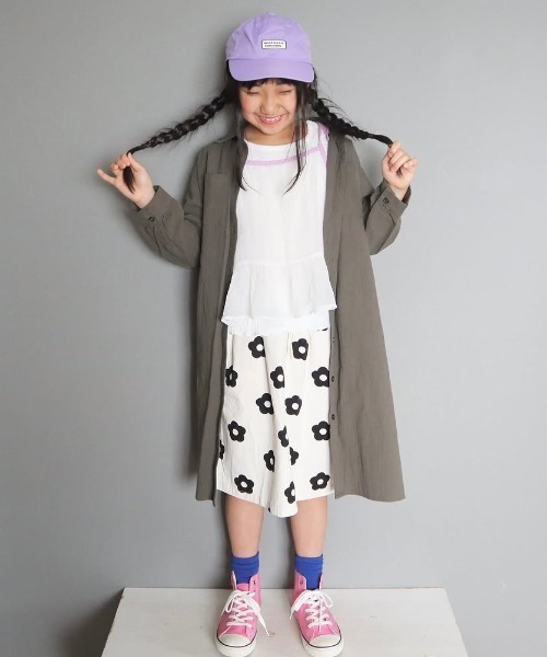 ikka(イッカ)の「【親子コーデ】8分袖スキッパーシャツワンピース(120~160cm)(シャツワンピース・キッズ・ライム/ブルー・120/130/140/150/160)」の11枚目の写真