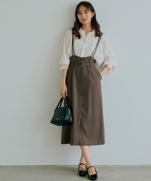 grove（グローブ）の「【雑誌掲載】人間工学ハンドル2WAYショルダー（ショルダーバッグ・レディース・レンガ/ベージュ系その他7/ベージュ/ブラック・00）」の5枚目の写真