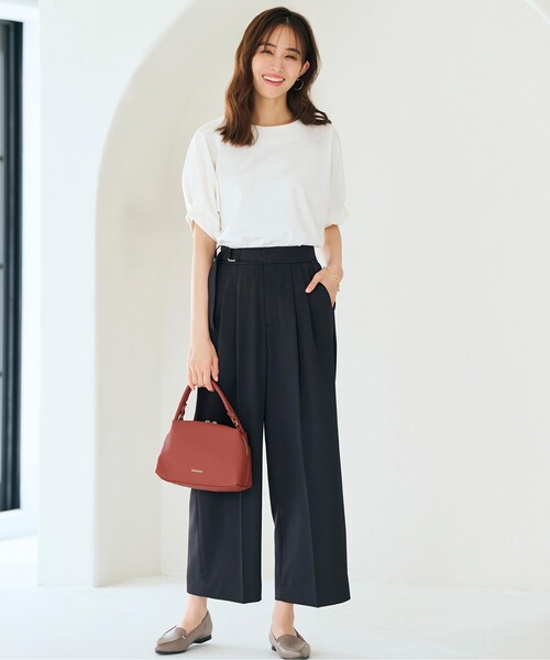 grove（グローブ）の「【雑誌掲載】人間工学ハンドル2WAYショルダー（ショルダーバッグ・レディース・レンガ/ベージュ系その他7/ベージュ/ブラック・00）」の10枚目の写真