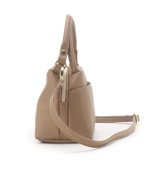 grove（グローブ）の「【雑誌掲載】人間工学ハンドル2WAYショルダー（ショルダーバッグ・レディース・レンガ/ベージュ系その他7/ベージュ/ブラック・00）」の21枚目の写真