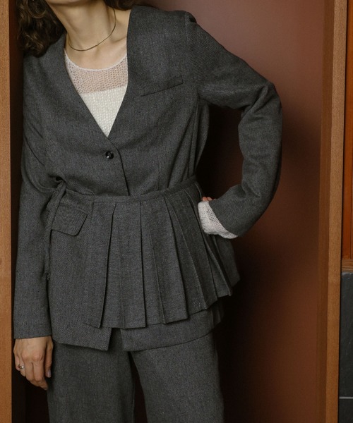 select MOCA（セレクトモカ）の「ツイードプリーツベルト（ベルト・レディース・チャコール/ブラウン・FREE）」の14枚目の写真