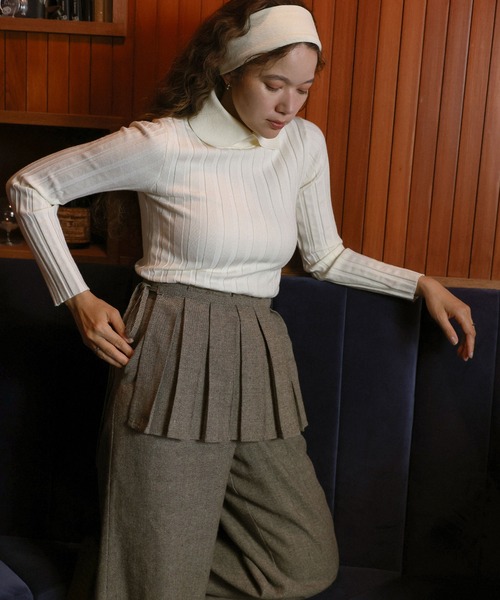 select MOCA（セレクトモカ）の「ツイードプリーツベルト（ベルト・レディース・チャコール/ブラウン・FREE）」の6枚目の写真