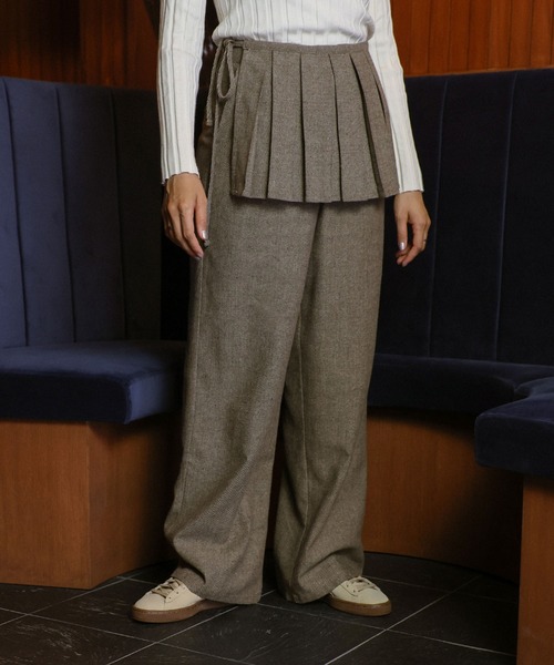 select MOCA（セレクトモカ）の「ツイードプリーツベルト（ベルト・レディース・チャコール/ブラウン・FREE）」の7枚目の写真