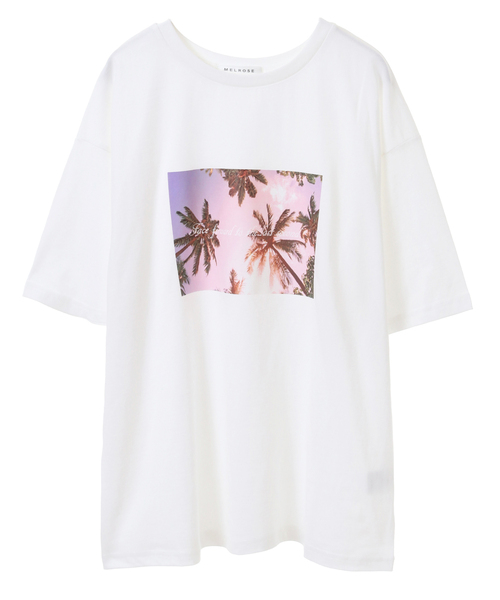 SOFFITTO（ソフィット）の「USAコットン天竺接触冷感転写プリントTシャツ(取り扱い店舗限定)（Tシャツ/カットソー・レディース・オフホワイト/ミント/ブラック/グレイッシュベージュ・FREE）」の2枚目の写真