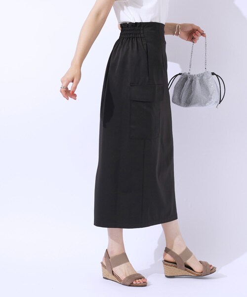 DRESKIP（ドレスキップ）の「◆【洗える/UV】ウエストがキレイに見える カーゴナロースカ―ト（スカート・レディース・ブラック/ライトベージュ/キャメル・03/02/04）」の5枚目の写真