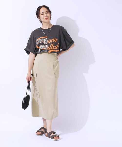DRESKIP（ドレスキップ）の「◆【洗える/UV】ウエストがキレイに見える カーゴナロースカ―ト（スカート・レディース・ブラック/ライトベージュ/キャメル・03/02/04）」の10枚目の写真