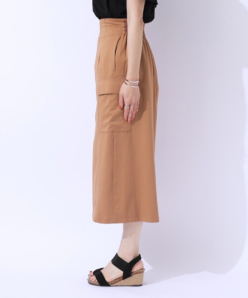 DRESKIP（ドレスキップ）の「◆【洗える/UV】ウエストがキレイに見える カーゴナロースカ―ト（スカート・レディース・ブラック/ライトベージュ/キャメル・03/02/04）」の17枚目の写真