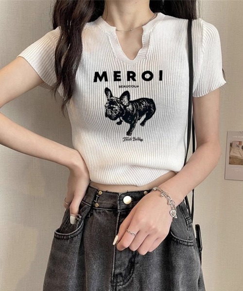 セール】ニットトップス【長袖タイプも展開】（Tシャツ/カットソー