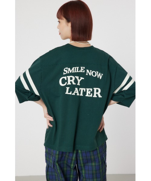 RODEO CROWNS WIDE BOWL(ロデオクラウンズワイドボウル)の「GOOD OLD CLフットボールシャツ(Tシャツ/カットソー・レディース・オフホワイト/イエロー/チャコールグレー/ダークグリーン・FREE)」の3枚目の写真