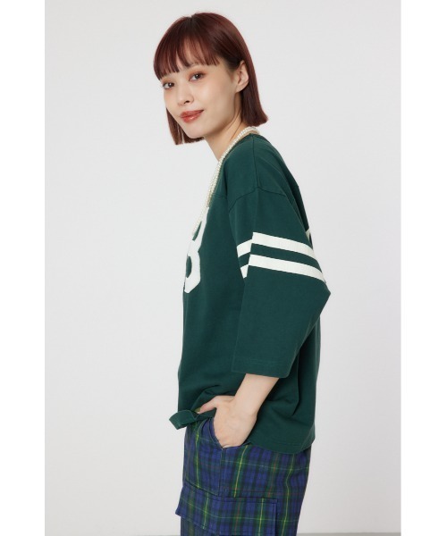 RODEO CROWNS WIDE BOWL(ロデオクラウンズワイドボウル)の「GOOD OLD CLフットボールシャツ(Tシャツ/カットソー・レディース・オフホワイト/イエロー/チャコールグレー/ダークグリーン・FREE)」の9枚目の写真