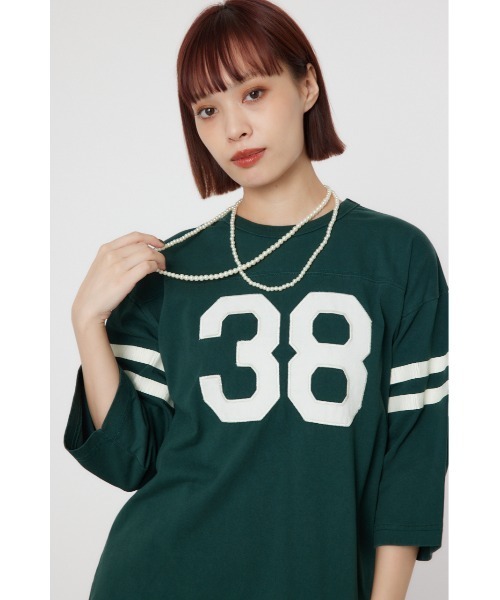 RODEO CROWNS WIDE BOWL(ロデオクラウンズワイドボウル)の「GOOD OLD CLフットボールシャツ(Tシャツ/カットソー・レディース・オフホワイト/イエロー/チャコールグレー/ダークグリーン・FREE)」の11枚目の写真