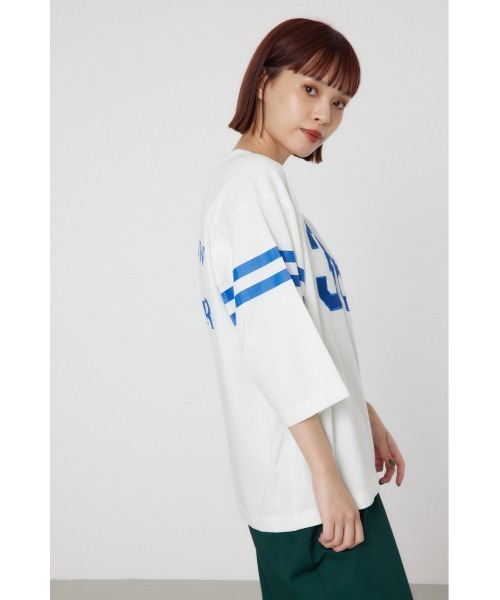 RODEO CROWNS WIDE BOWL(ロデオクラウンズワイドボウル)の「GOOD OLD CLフットボールシャツ(Tシャツ/カットソー・レディース・オフホワイト/イエロー/チャコールグレー/ダークグリーン・FREE)」の15枚目の写真
