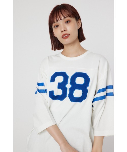 RODEO CROWNS WIDE BOWL(ロデオクラウンズワイドボウル)の「GOOD OLD CLフットボールシャツ(Tシャツ/カットソー・レディース・オフホワイト/イエロー/チャコールグレー/ダークグリーン・FREE)」の18枚目の写真