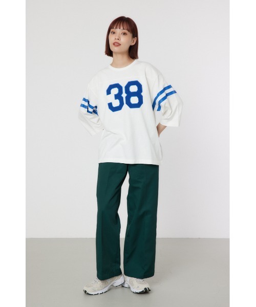 RODEO CROWNS WIDE BOWL(ロデオクラウンズワイドボウル)の「GOOD OLD CLフットボールシャツ(Tシャツ/カットソー・レディース・オフホワイト/イエロー/チャコールグレー/ダークグリーン・FREE)」の19枚目の写真
