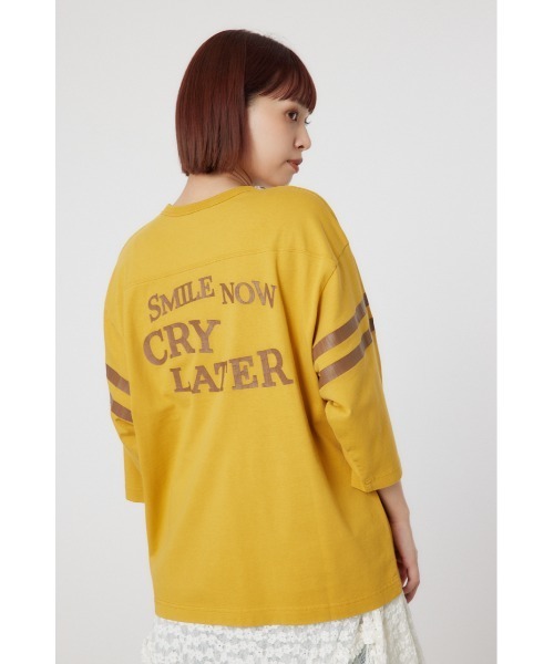 RODEO CROWNS WIDE BOWL(ロデオクラウンズワイドボウル)の「GOOD OLD CLフットボールシャツ(Tシャツ/カットソー・レディース・オフホワイト/イエロー/チャコールグレー/ダークグリーン・FREE)」の6枚目の写真