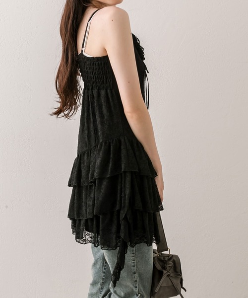 OLIVE des OLIVE（オリーブデオリーブ）の「ラッフルリボンミニキャミワンピース（ワンピース・レディース・ブラック/ブラウン系その他/オフホワイト/ブラウン・FREE）」の13枚目の写真