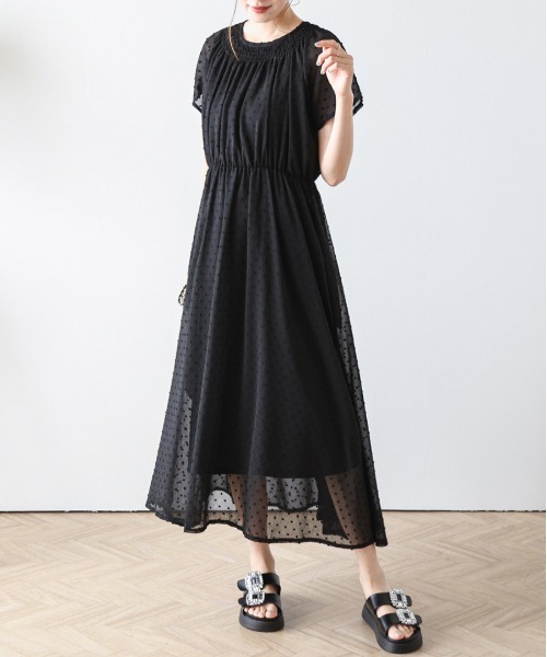 ☆新品、タグ付き☆ Ample 楊柳ドビードットワンピース ヤマダヤ セール】楊柳ドビードットワンピース（ワンピース）｜SUGAR