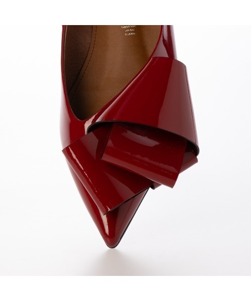 Mode et Jacomo リボンポインテッドトゥローヒールパンプス MODE ET JACOMO リボンポインテッドトゥローヒールパンプス