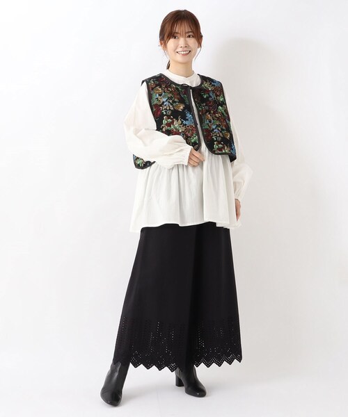 one'sterrace(ワンズテラス)の「切り替えギャザーブラウス(シャツ/ブラウス・レディース・アイボリー系8/ブラック系8/ライトグリーン系・02)」の12枚目の写真