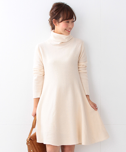 Ray Beams レイビームス の Ray Beams タートルネック フレアーニットワンピース ワンピース Wear