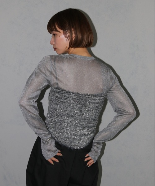 cheriella(シェリエラ)の「【cheriella】ベーシックラメシアーニット BASIC LAME SHEER KNIT(ニット/セーター・レディース・チャコール/グレー/杢グレー/ブラック・M)」の16枚目の写真