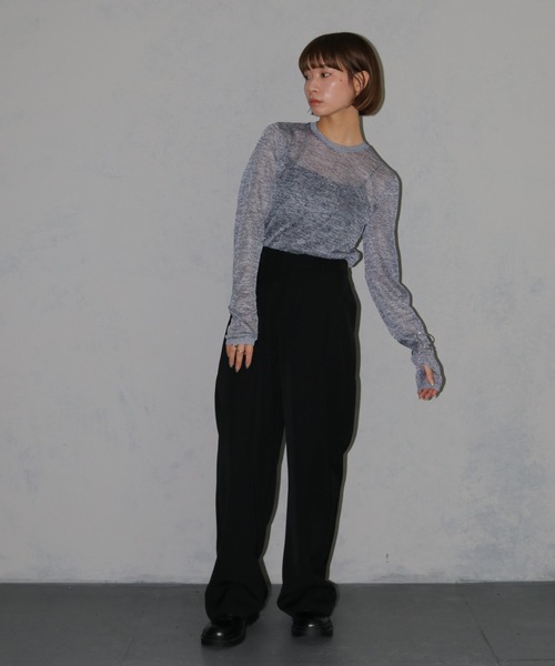 cheriella(シェリエラ)の「【cheriella】ベーシックラメシアーニット BASIC LAME SHEER KNIT(ニット/セーター・レディース・チャコール/グレー/杢グレー/ブラック・M)」の12枚目の写真