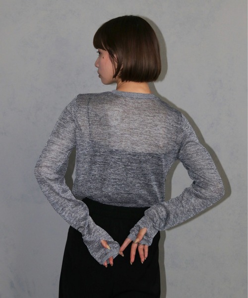 cheriella(シェリエラ)の「【cheriella】ベーシックラメシアーニット BASIC LAME SHEER KNIT(ニット/セーター・レディース・チャコール/グレー/杢グレー/ブラック・M)」の9枚目の写真