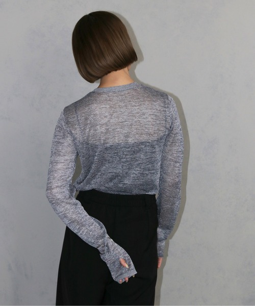 cheriella(シェリエラ)の「【cheriella】ベーシックラメシアーニット BASIC LAME SHEER KNIT(ニット/セーター・レディース・チャコール/グレー/杢グレー/ブラック・M)」の10枚目の写真