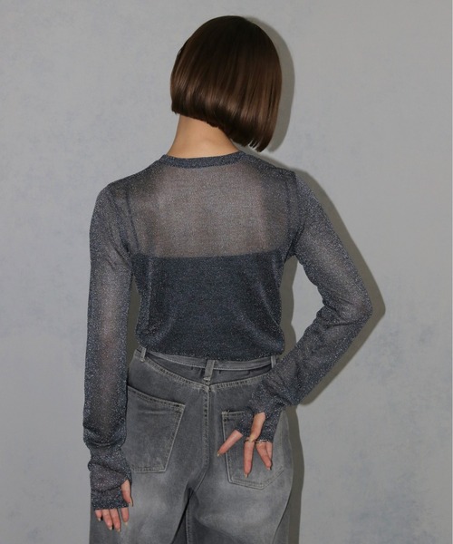 cheriella(シェリエラ)の「【cheriella】ベーシックラメシアーニット BASIC LAME SHEER KNIT(ニット/セーター・レディース・チャコール/グレー/杢グレー/ブラック・M)」の22枚目の写真