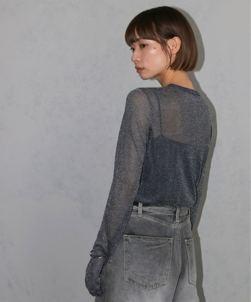 cheriella(シェリエラ)の「【cheriella】ベーシックラメシアーニット BASIC LAME SHEER KNIT(ニット/セーター・レディース・チャコール/グレー/杢グレー/ブラック・M)」の21枚目の写真