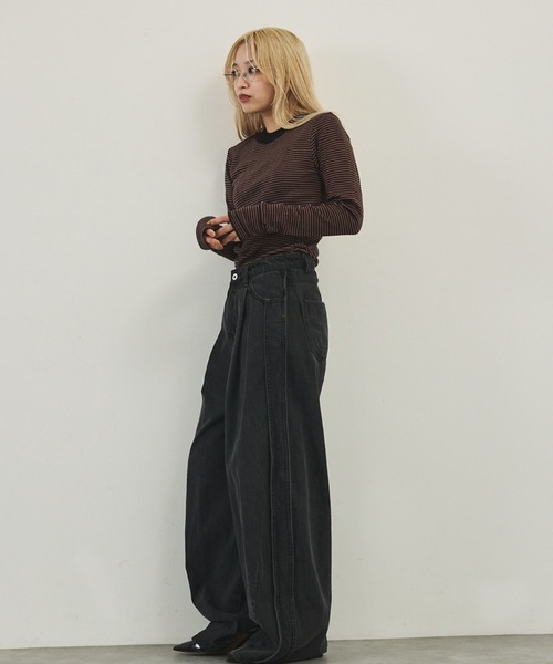 MILLER(ミラー)の「【Miller】パネルロングスリーブロンT(Tシャツ/カットソー・レディース・レッド/ブラウン/ブラック/グリーン・フリー)」の11枚目の写真